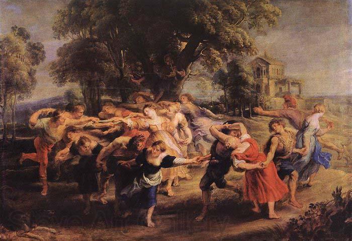 RUBENS, Pieter Pauwel Dance of the Peasants Spain oil painting art
